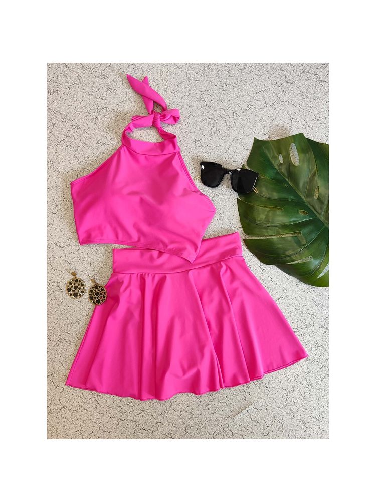 Addery Bright Pink Skirted Swimwear (Set of 2)-picture-10