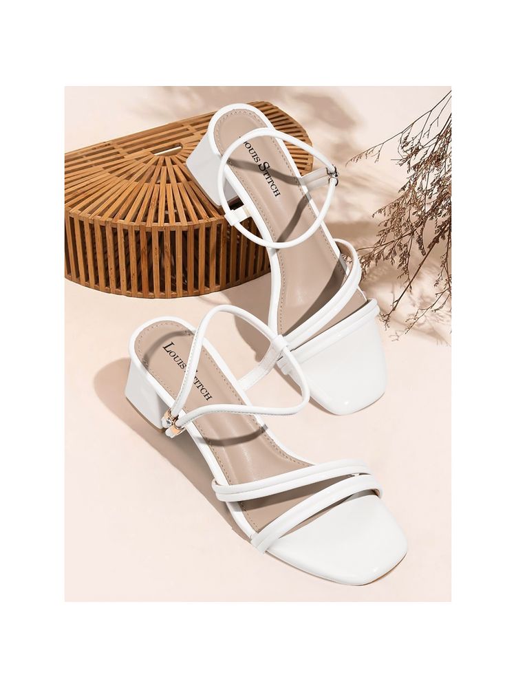 Louis Stitch Women White Block Heels-image-17