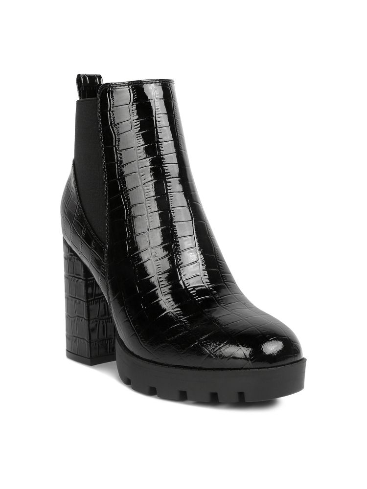 London Rag Black Croc Chelsea Boots-image-26