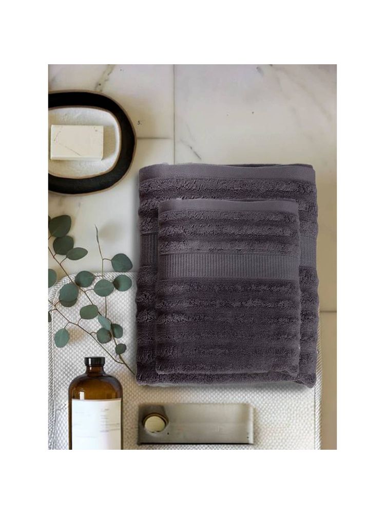 Mush Bamboo 550 GSM Hand & Face Towel Grey ( Set of 3)-picture-23