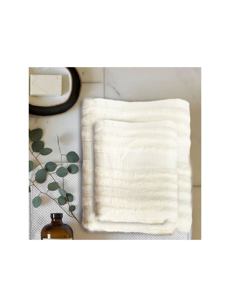 Mush Bamboo 550 GSM Hand Face Towel Cream (Pack of 2)-picture-35
