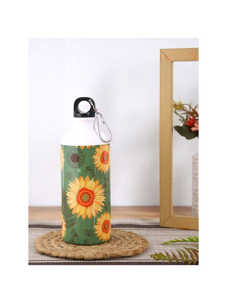 PENTADECO Attractive Colourful Sunflower Printed Sipper Water Bottle Aluminium 600 Ml-picture-20