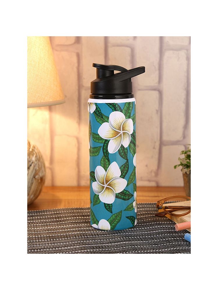 PENTADECO Double Cap Sports Water Bottle with Beautiful Flowers Design 750Ml-image-44