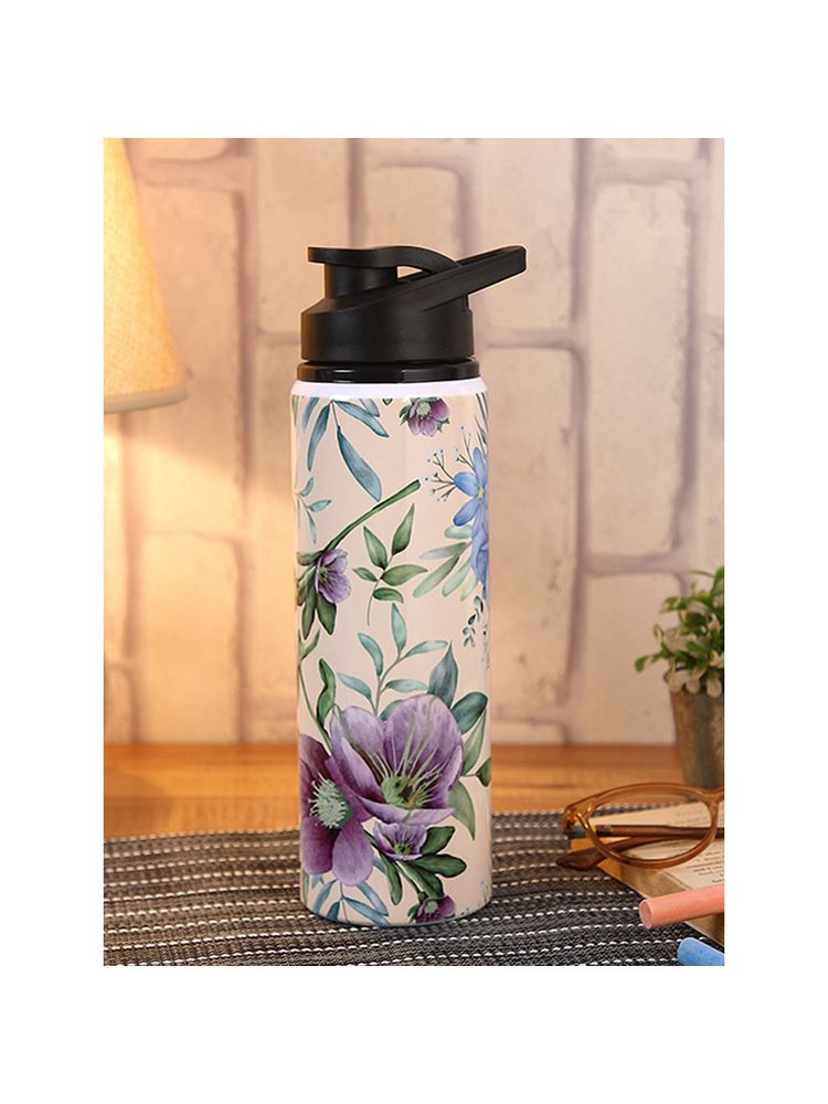 PENTADECO Double Cap Sports Water Bottle with Beautiful Flowers Design 750Ml-image-42