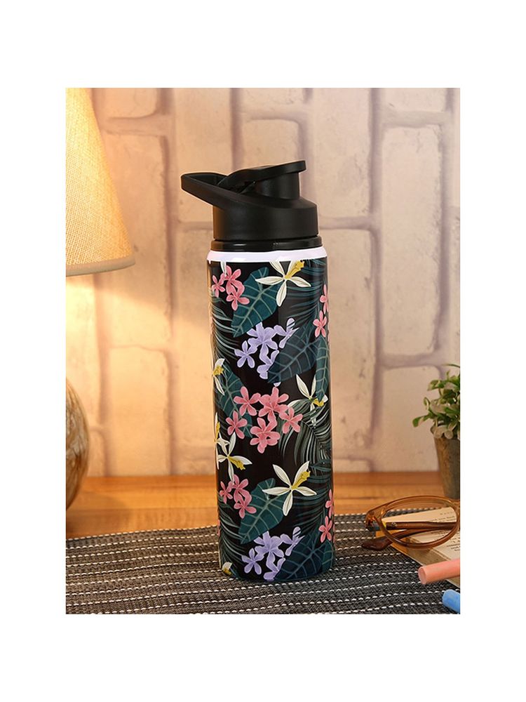 PENTADECO Sports Water Bottle Floral with Leaf Printed Colourful Aluminium 750 Ml-image-40