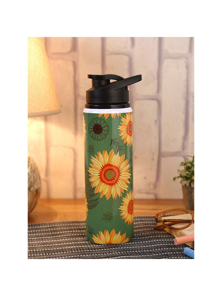 PENTADECO Sports Water Bottle Sunflower Printed Aluminium 750 Ml-image-38