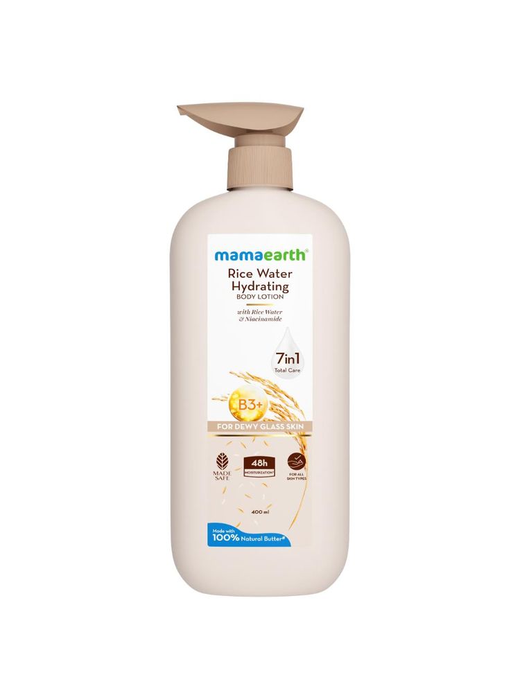 Mamaearth Rice Water Hydrating Body Lotion 48 Hrs Moisturization Nourishes Skin 7in1 Total Care-picture-28