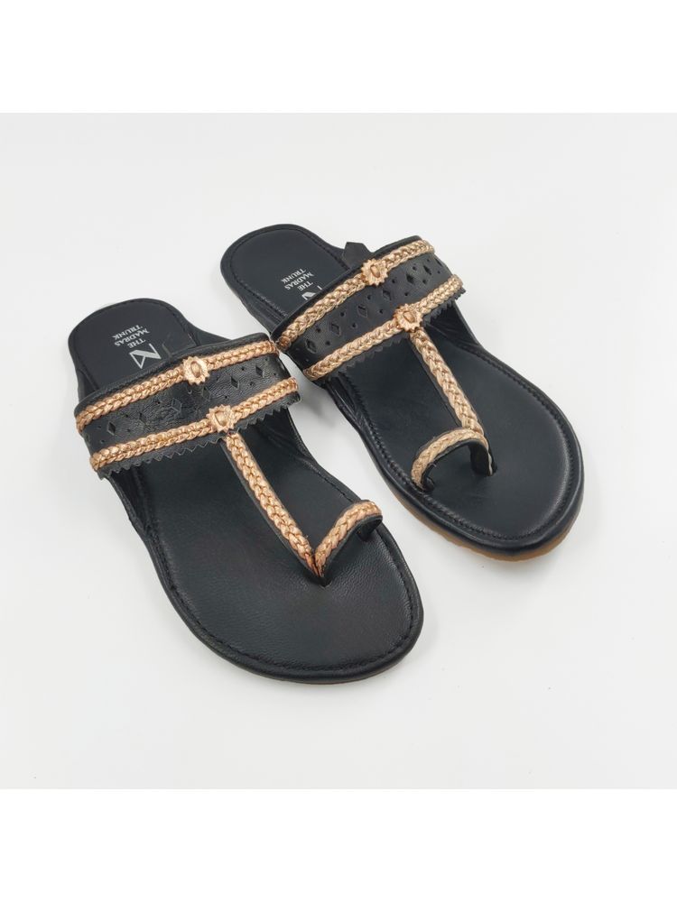 The Madras Trunk Black Kolhapuris-picture-23