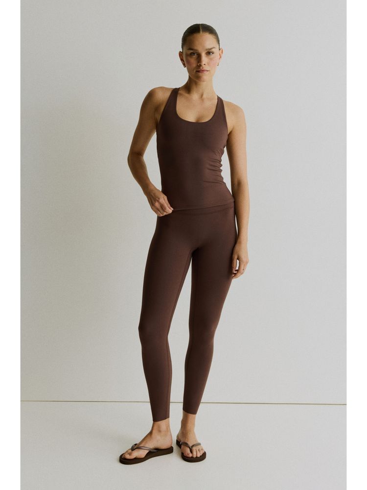 H&M Women Brown Sports Leggings With Softmove-picture-24