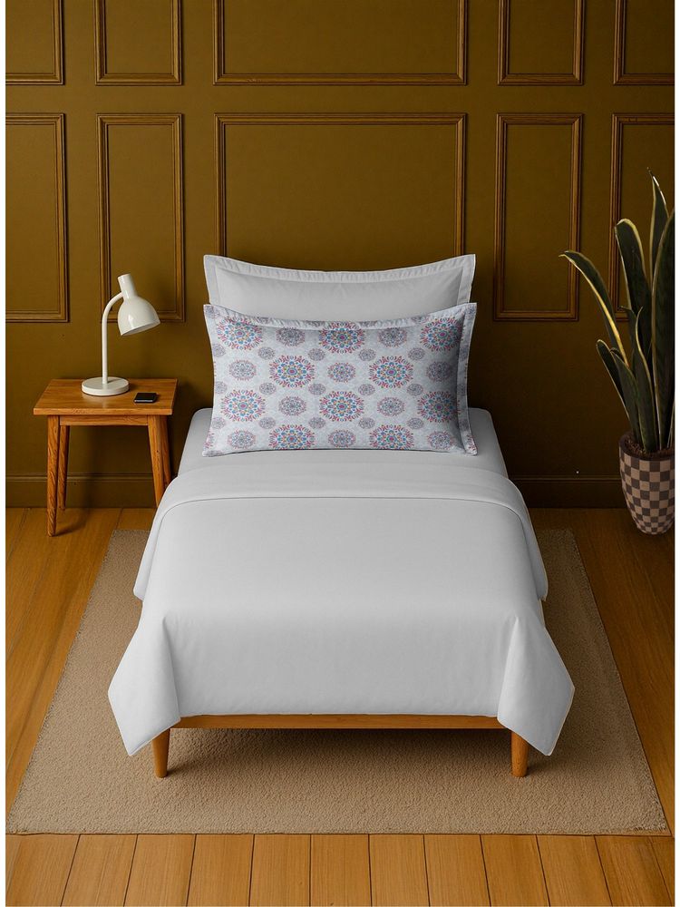Mayfair Homes London 100% Luxury Cotton Single Bedsheet With 1 Printed Pillow cover Blue-image-5