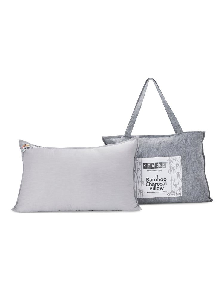 SPACES Cotton Pillow Filler Anti Microbial Stays Fresh Grey-image-3
