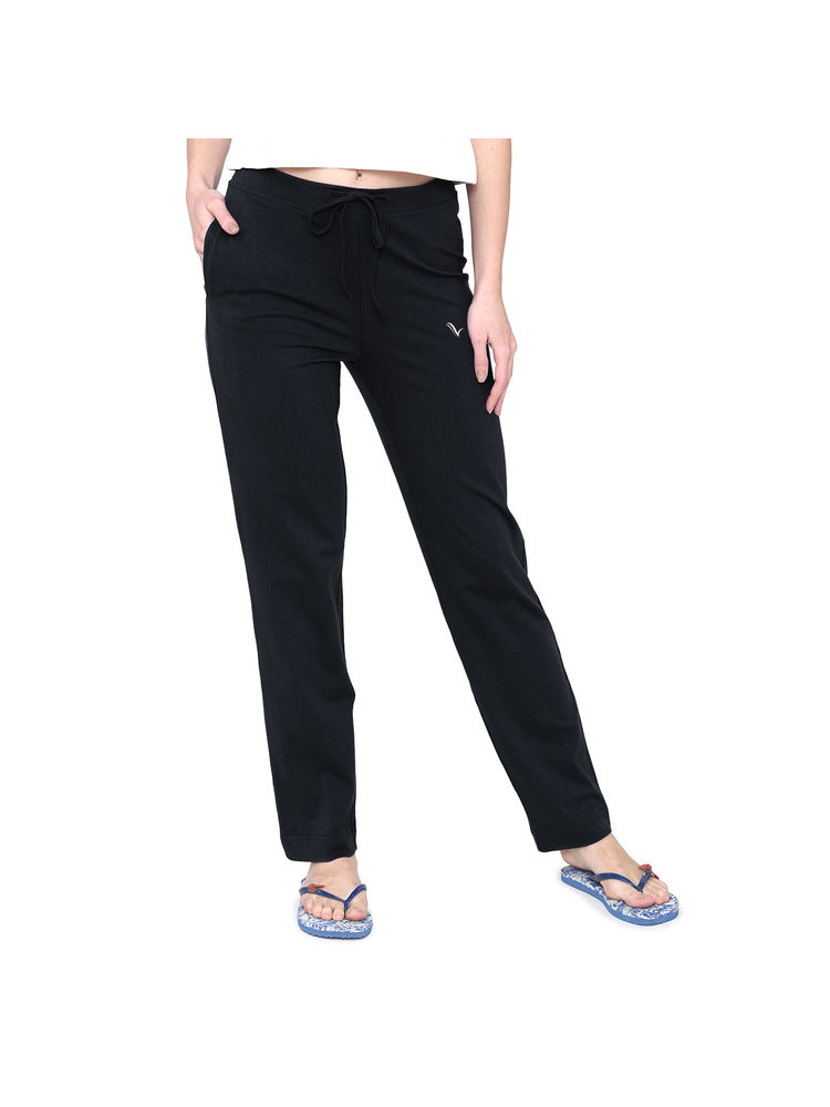 Vami Plain Cotton Rich Casual Lower - Black-picture-4