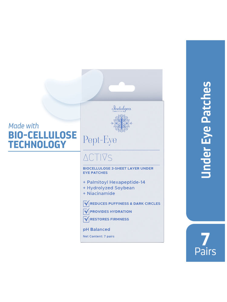 Indulgeo Essentials Pept Eye 3 Sheet Layer UnderEyePatchesForDarkCirclesPuffiness&FineLines