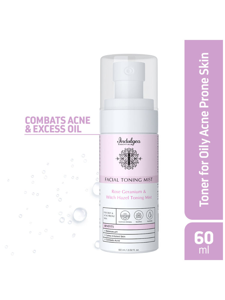 Indulgeo Essentials Rose Geranium Witch Hazel Toning Mist/Toner For Oily Acne Prone Skin-image-5