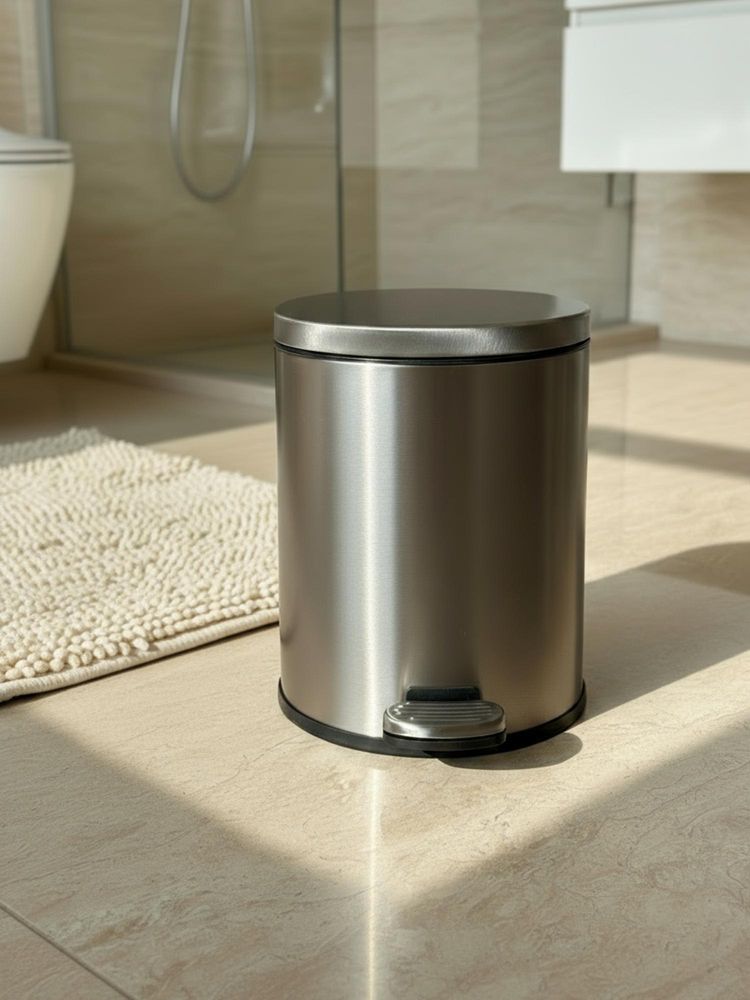 Mason Home Helix Matte Round Steel Dustbin - 6L --picture-13