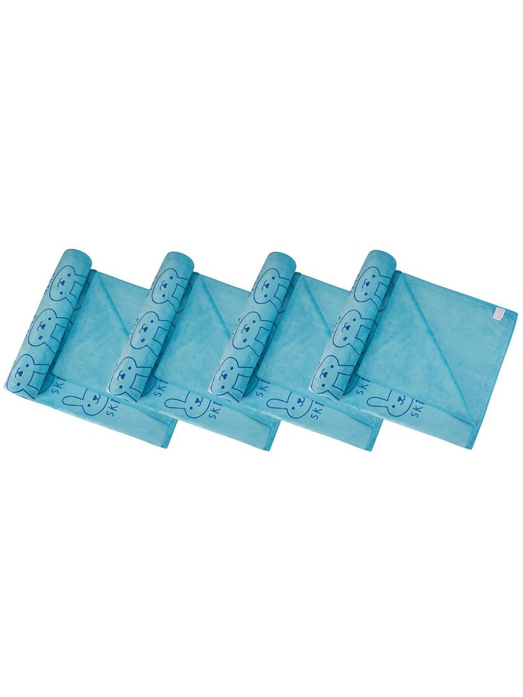 Black Gold Microfiber Premium Bath Towels 400 Gsm Green Blue (Pack of 4) (L)-image-37