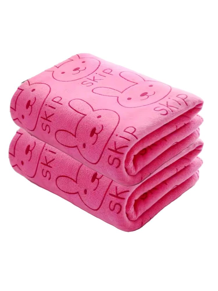 Black Gold Microfiber Premium Bath Towels 400 Gsm Pink (Pack of 2) (L)-picture-39