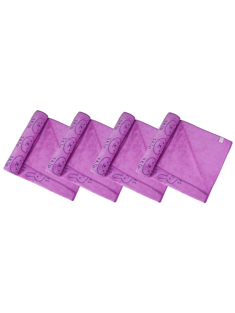 Black Gold Microfiber Premium Bath Towels 400 Gsm Purple (Pack of 4) (L)-picture-13