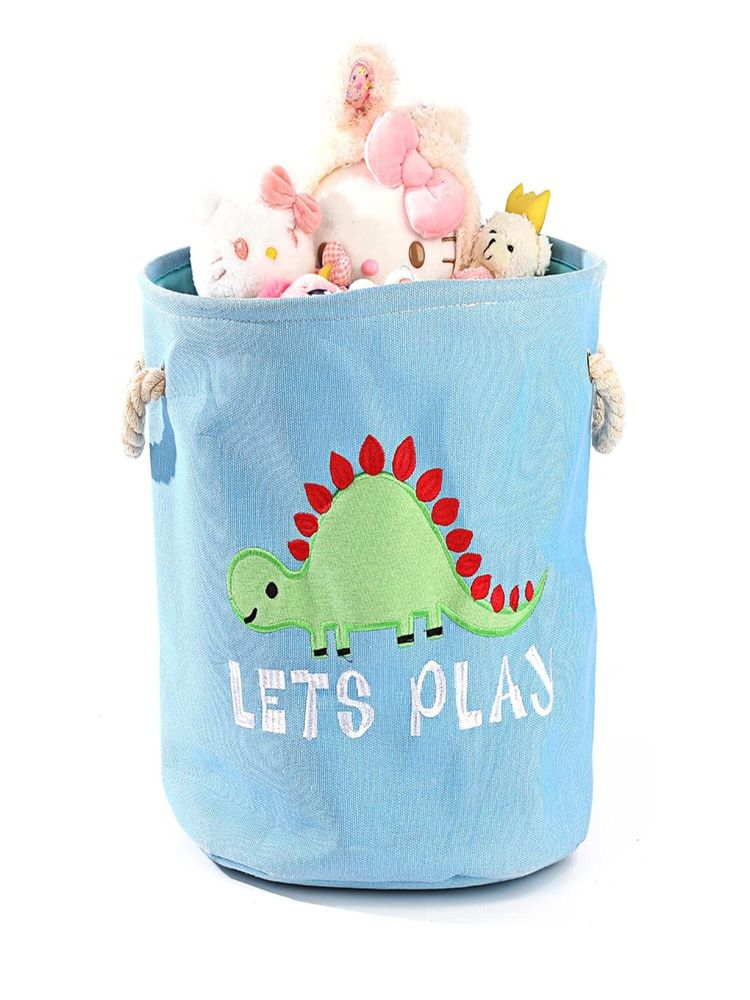 House of Quirk Round Laundry Basket Hamper Toy Storage Organizer - Blue-picture-28
