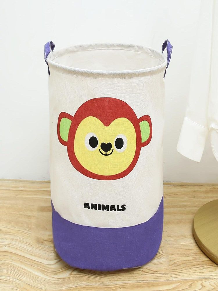 House of Quirk Round Laundry Basket Hamper Toy Storage Organizer- Multi-Color-image-20