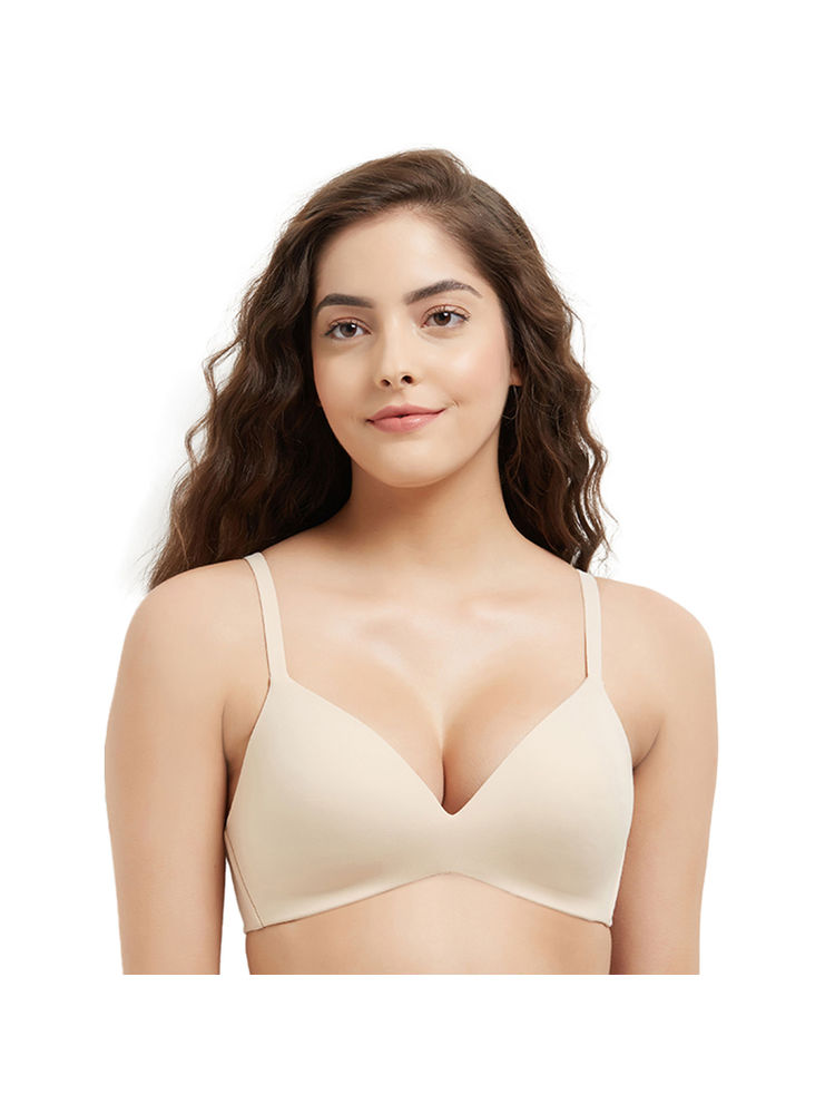 Wacoal How Perfcet Padded Non-Wired 3/4Th Cup Everyday T-Shirt Bra - Beige-image-12