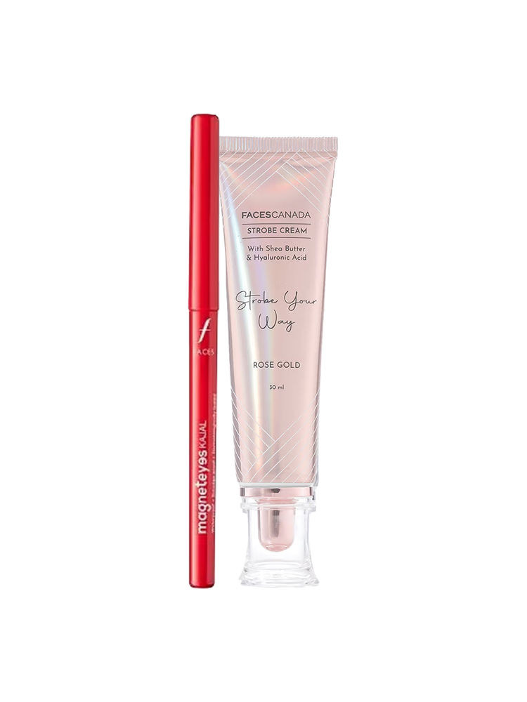 Faces Canada Strobe & Stroke Combo - Strobe Cream 30 ml + Magneteyes Kajal Black