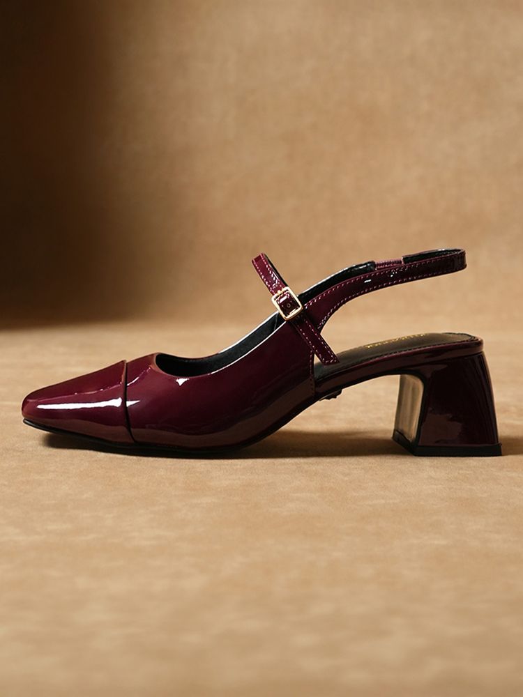 Theater Women Twiggy Piggies Wide Feet Maroon Block Heels-image-44