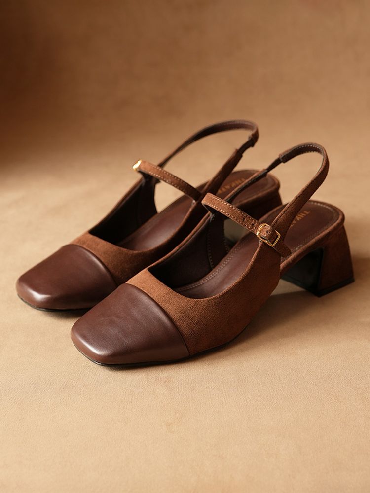 Theater Women Brown Twiggy Madame Sousatzka Block Heels-picture-17