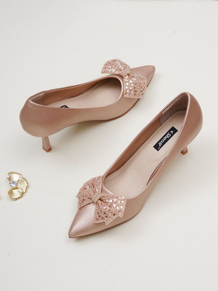 Sherrif Shoes Women Rose Gold Pump Heels-picture-22