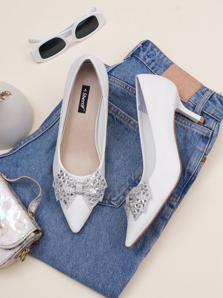 Sherrif Shoes Women White Pump Heels-picture-24