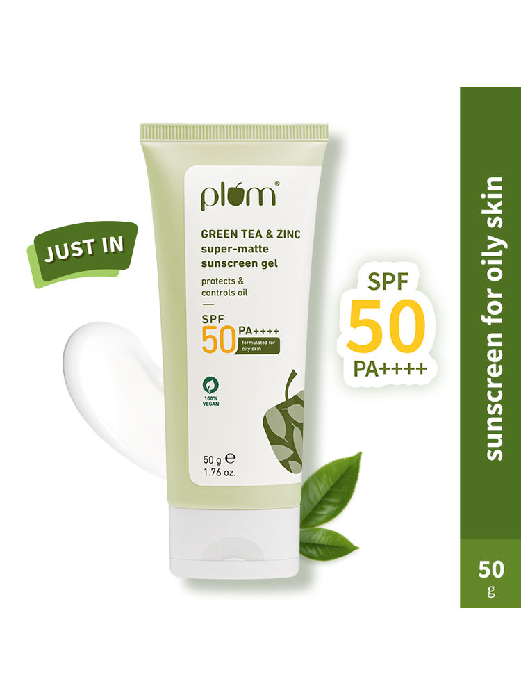 Plum Green Tea & Zinc Matte SPF 50 Sunscreen Gel For Oily, Normal, Combination & Dry Skin-image-35
