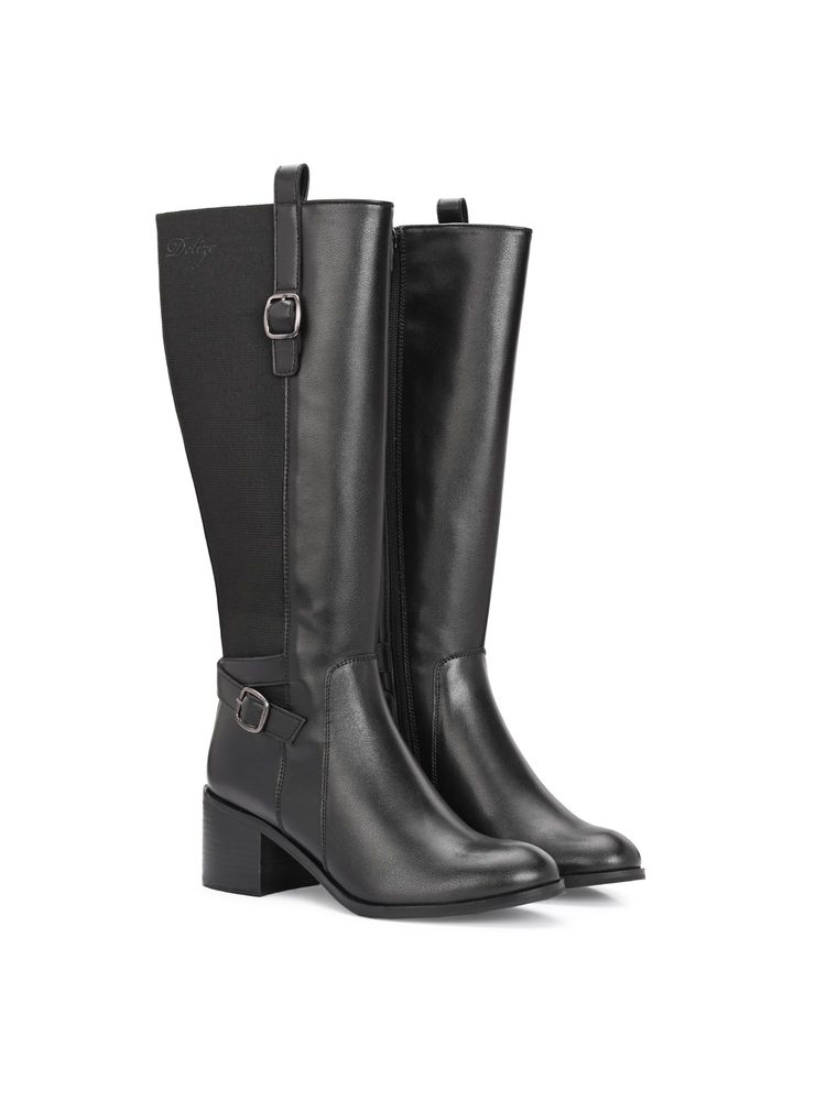 Delize Women Black Casual Boots-image-38