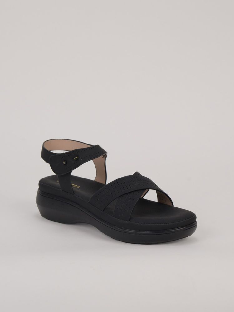 SCENTRA Women Black Comfort Sandals-image-16