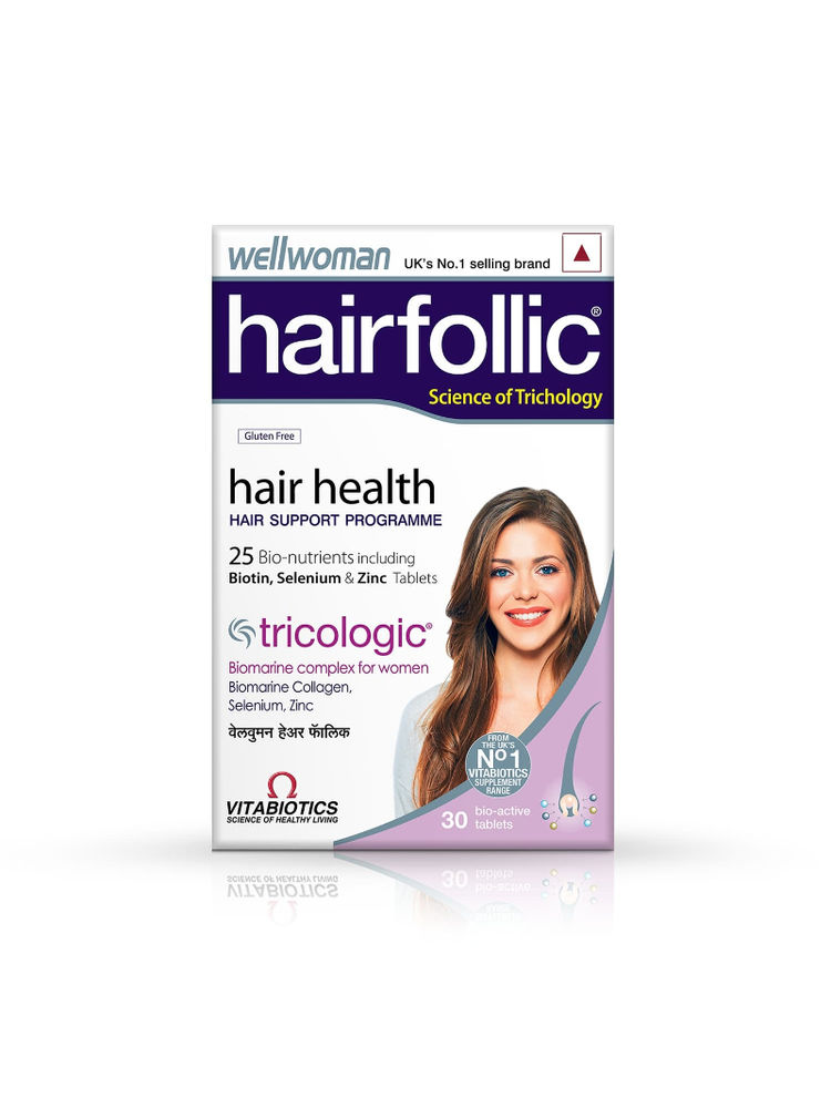 Wellwoman Hairfollic UK's No.1 Hair Supplement for Women (26 Nutrients & Bio Marine Collagen)