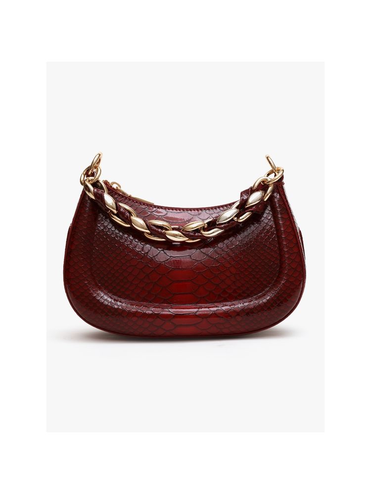 kazo fashion Kazo Burgundy Sheen Braided Sling Bag (M)-picture-13