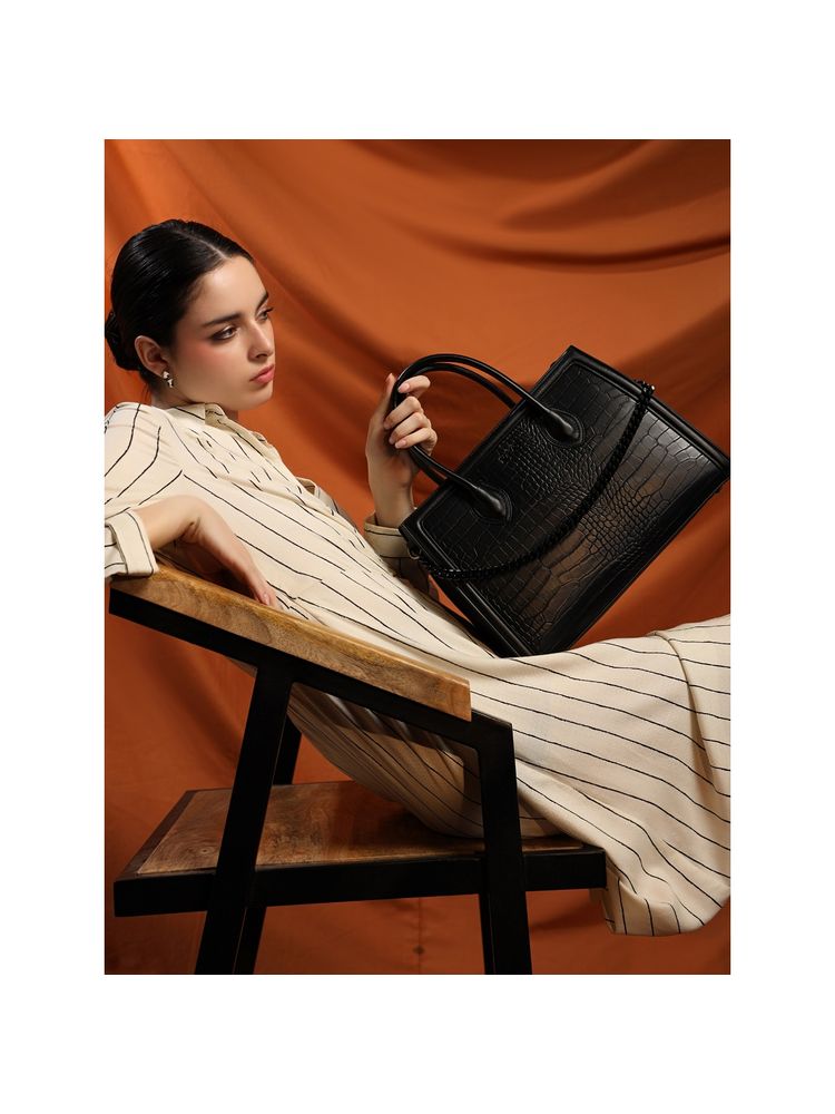 kazo fashion Kazo Black Ziva Handbag With Detachable Strap (M)-picture-29