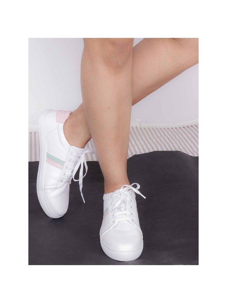 Shoetopia Women White Sneakers