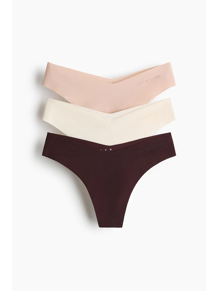 H&M Women Brown 3-pack sports thong briefs with DryMove-picture-20
