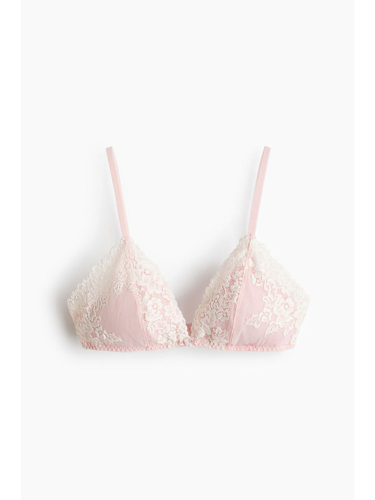 H&M Women Pink Padded soft lace bra-picture-19