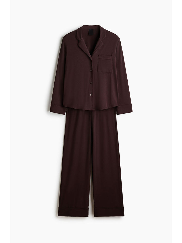 H&M Women Brown Viscose-blend pyjamas and Shirt-picture-10