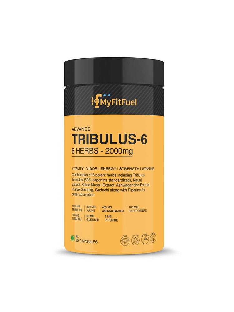 MyFitFuel Advance Tribulus-6 (6 Herbs Tribulus Ginseng Kaunj Safed Musli) 2000mg