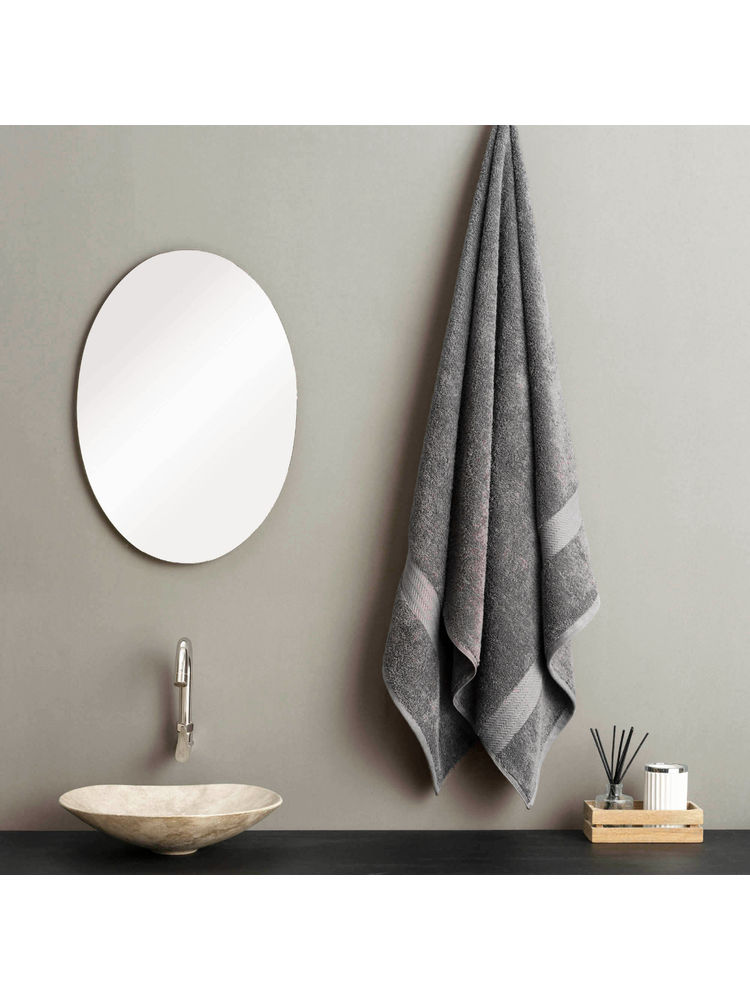 Ddecor Live Beautiful Grey Cotton 500 GSM Bath Towel - Pack of 1