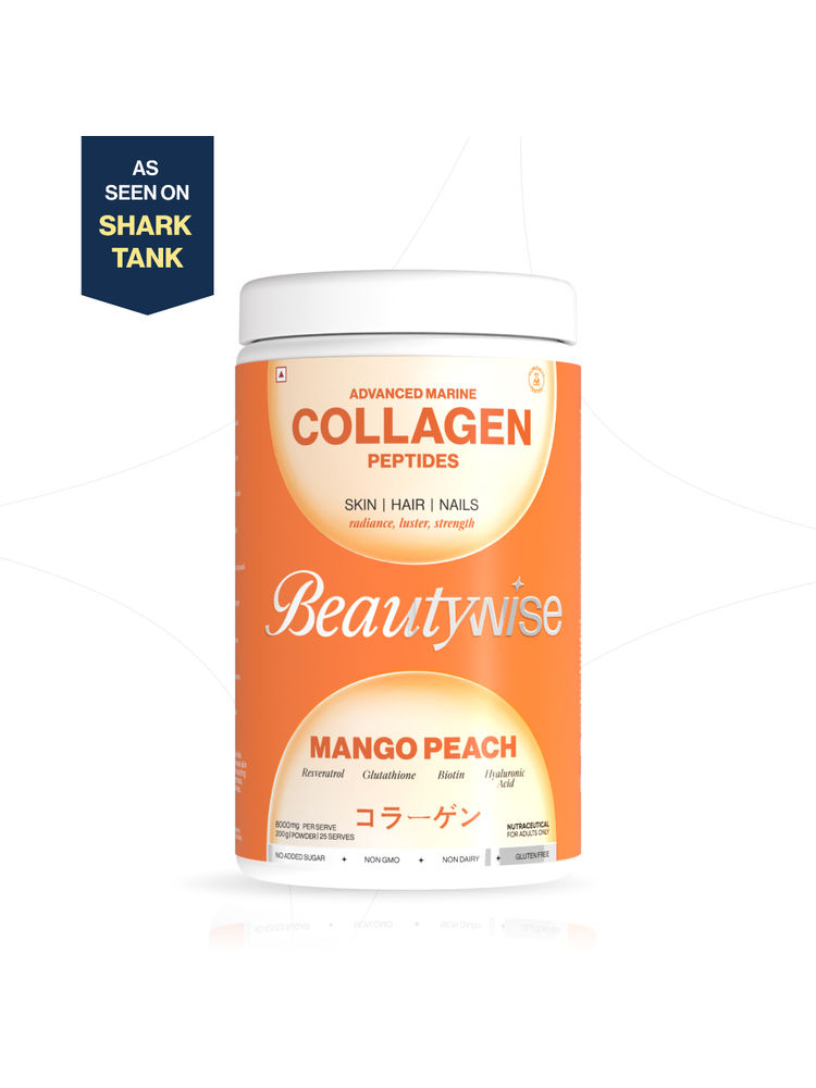 Beautywise Advanced Marine Collagen Anti-Aging Powder- Glutathione, HA & Biotin- Mango-Peach-image-15