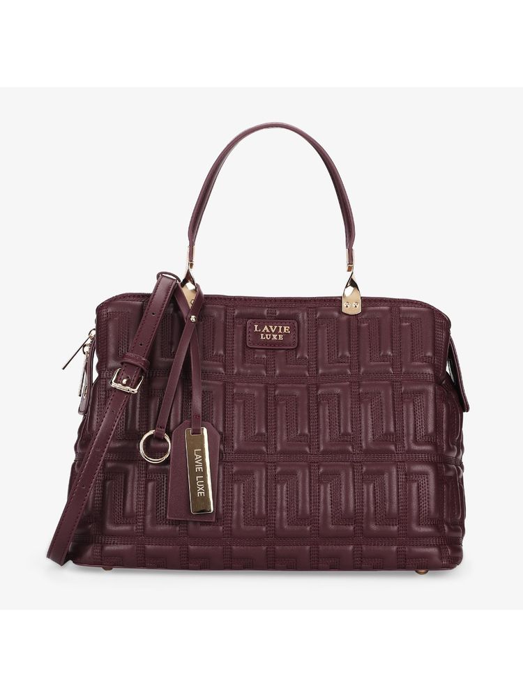 Lavie Luxe Juli25 Medium 3Compartment satchel (Wine) (Large)-picture-18
