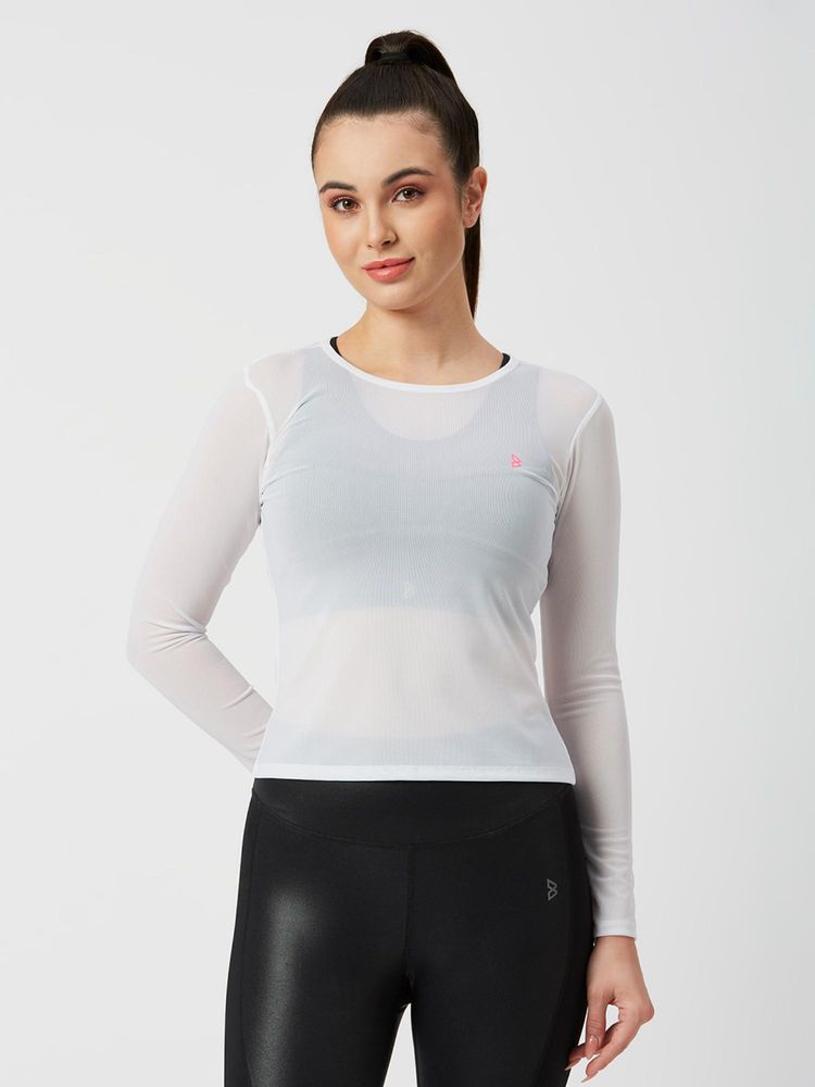 BODD ACTIVE White Mesh Long Sleeve Top-picture-23