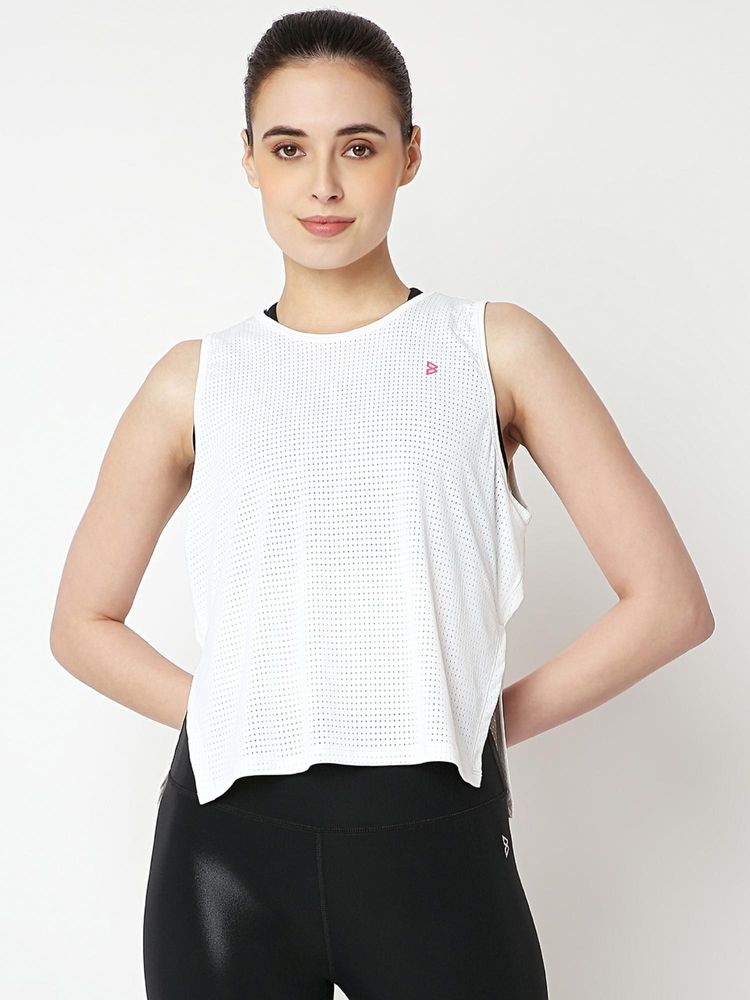 BODD ACTIVE White Overlapping Tank Top-picture-27