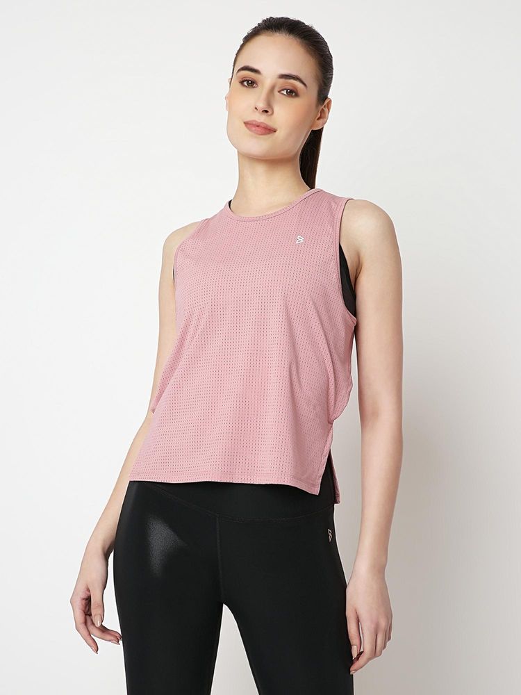 BODD ACTIVE Blush Pink Overlapping Tank Top-picture-10