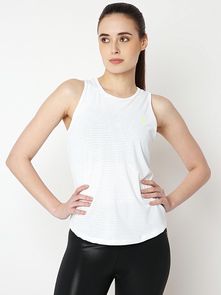 BODD ACTIVE White Open Back Tank Top-picture-11
