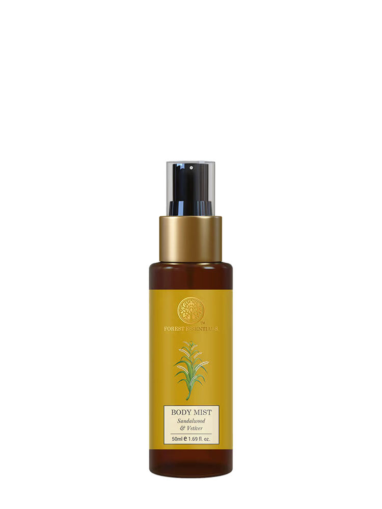Forest Essentials Body Mist Sandalwood & Vetiver - Long Lasting & Intense