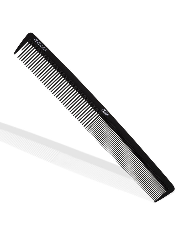 Vega Professional Cutting Comb 7.25" (Carbon Anti-Static Black Line Hair Comb) - VPVCC-04